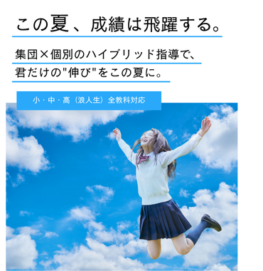 この夏、成績は飛躍する - 青空でジャンプする学生